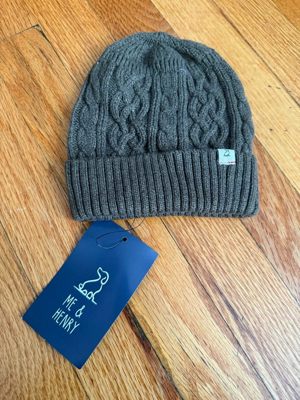 Kids Chocolate Brown Cable Knit Beanie